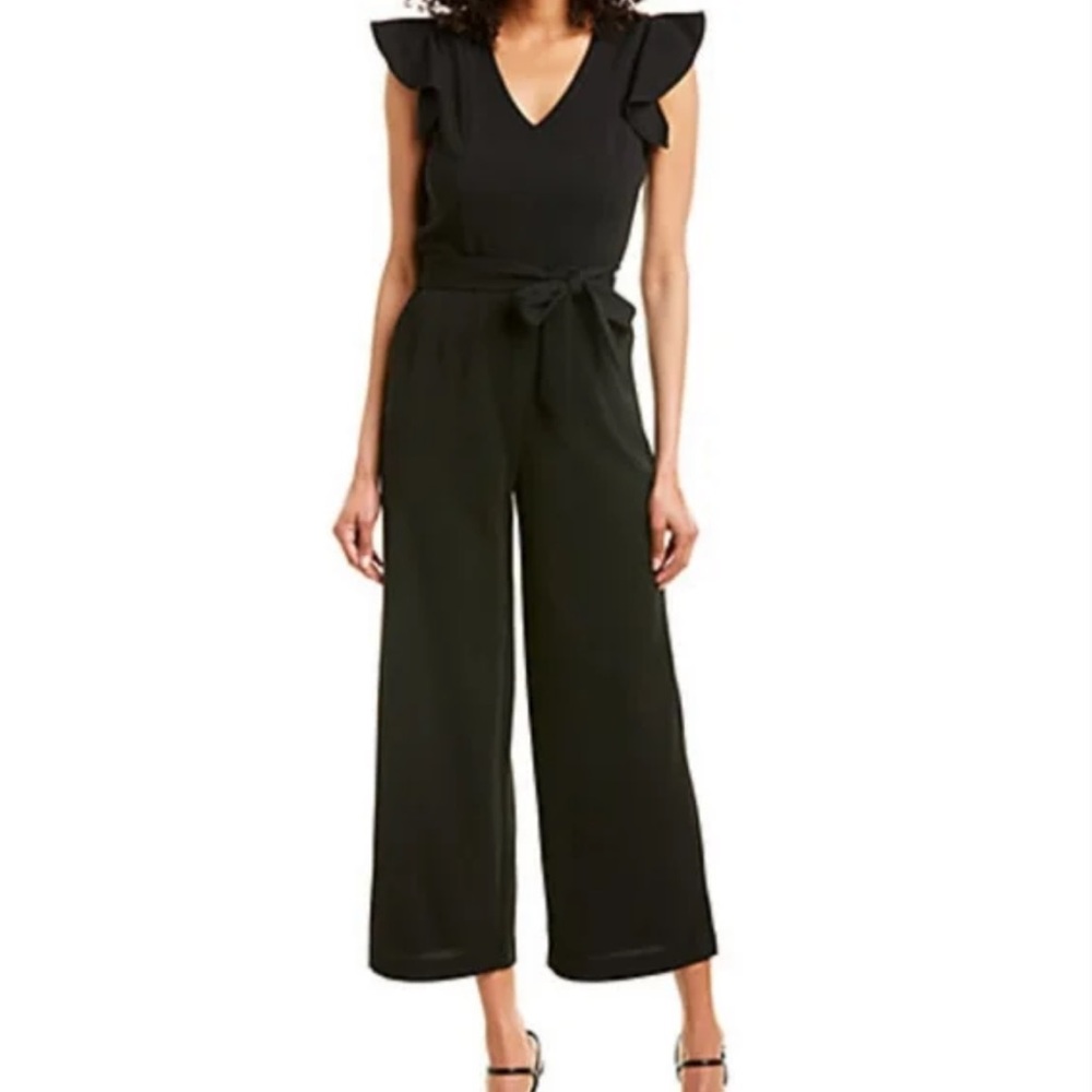 Tahari black Ruffled Sleeve Jumpsuit